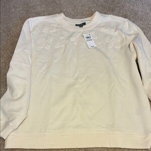 Style & Co. Cream Embroidered Sweatshirt